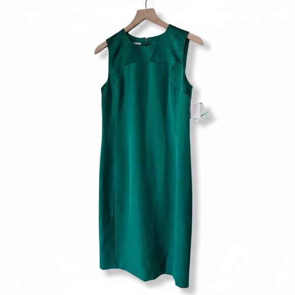 Anne Klein Green Sleeveless Sheath Dress Size 8 NWT - Picture 1 of 7